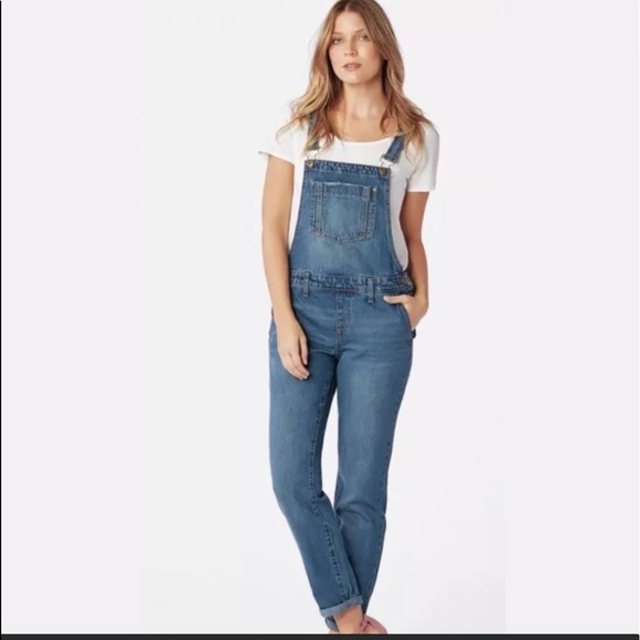 JustFab Pants - Relaxed denim overalls